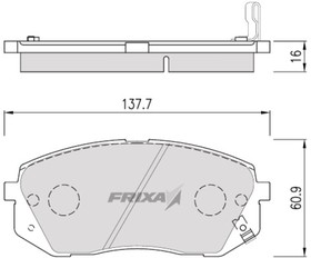 FPK25, Колодки тормозные KIA Sportage (05-), Carens (06-) передние (4шт.) FRIXA