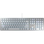 JK-1610GB-1, KC 6000 SLIM Wired USB Keyboard, QWERTY (UK), Silver, White