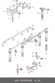 N10591608, Свеча накаливания керамическая VAG: 1.4-5.0 TDI (типа CZ104 NGK)