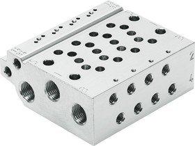 VABM-L1-10W-G18-4, VABM series 4 station G 1/8 Manifold Base for use with VUVG-B Series Sub-Base Valves