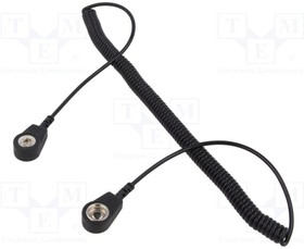 230260, Connection cable; ESD,coiled; black; 1M?; 2m