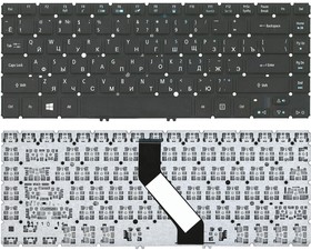 Клавиатура для ноутбука Acer Aspire V5-471 V5-431 черная с подсветкой без рамки