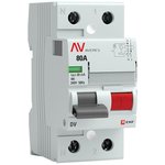 Выключатель дифференциального тока (УЗО) 2п 80А 30мА тип A DV AVERES EKF ...