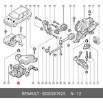 8200267625, 8200267625_Опора двигателя RENAULT Kangoo (97-) правая OE