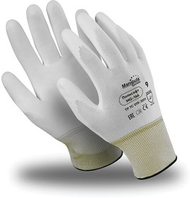 Перчатки полиэфирные MANIPULA ПОЛИСОФТ, полиуретановое покрытие (облив), р-р 10 (XL), белые, MG-166