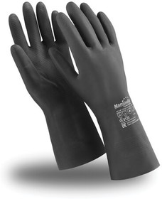 Перчатки неопреновые MANIPULA ХИМОПРЕН, хлопчатобумажное напыление, К80/Щ50, размер 10-10,5 (XL), черные, CG-973