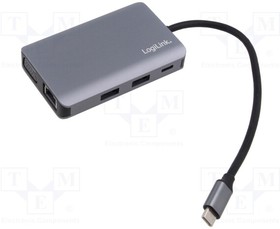 UA0410, Docking station; Thunderbolt 3,USB 3.0; 0.2m; aluminium