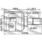 1211-TUC20MT, Шрус внутренний 24x41x27