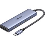 Разветвитель USB UGREEN CM511 (20956A) Revodok USB-C HDMI/USB 3.0/SD/TF/сер