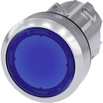 3SU1051-0AB50-0AA0, Push-button switch, 1.22mm, blue, IP67, Flat button