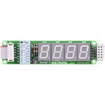 MIKROE-201, Serial 7-seg Display Board, Дочерняя плата с 4-мя 7-сегментными LED ...