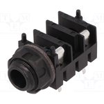 CL1110, Гнездо; Jack 6,35мм; "мама"; mono; с двойным выключателем