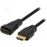 CH0058, Кабель, HDMI 1.4, гнездо HDMI, вилка HDMI, 5м, черный