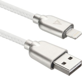 Фото 1/4 Кабели USB ACD USB кабель ACD-Allure Lightning ; USB-A Кожа, 1м, белый (ACD-U926-P5W)