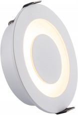 Фото 1/6 Denkirs DK2500-WH Встраиваемый светильник, IP 20, 5 Вт, LED 3000, белый/белый, алюминий/акрил