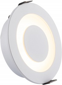 Фото 1/6 Denkirs DK2700-WH Встраиваемый светильник, IP 20, 7 Вт, LED 3000, белый/белый, алюминий/акрил