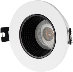 Denkirs DK3061-WH+BK Встраиваемый светильник, IP 20, 10 Вт, GU5.3, LED, белый/черный, пластик