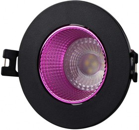 Denkirs DK3061-BK+PI Встраиваемый светильник, IP 20, 10 Вт, GU5.3, LED, черный/розовый, пластик