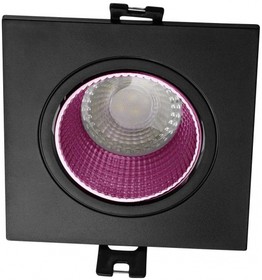 Denkirs DK3071-BK+PI Встраиваемый светильник, IP 20, 10 Вт, GU5.3, LED, черный/розовый, пластик