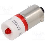 18600150, Индикат.лампа: LED; BA9S,T10; красный; пластик; 6ВDC; -20-60°C
