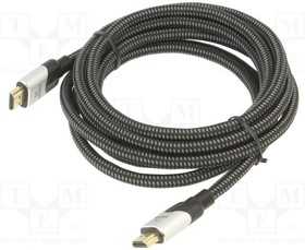 CG865-3, Cable; HDCP 2.2,HDMI 2.1; HDMI plug,both sides; PVC; textile; 3m