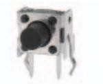 RS022R05CH, Tactile Switch - SPST NO - Cylinder shape - Right Angle - PC Pins - 0.5A - 12V