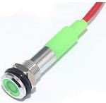 FL1M-6FW-1-G3V, LED Panel Mount Indicator Uni-Color Green 10000mcd 2-Pin Bulk