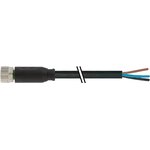 7000-08041-6100200, Straight Female 3 way M8 to Connector & Cable, 2m