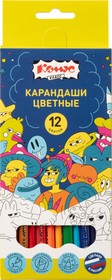 Фото 1/3 Карандаши цветные 12 цв/наб, 3-гранные Комус Класс Максики классические
