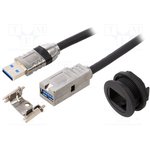 09454521970, USB Cables / IEEE 1394 Cables har-port USB 3.0 A-A PFT black 0,5m