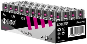 Элемент питания алкалиновый AA/LR6 1.5В Alkaline Pack-40 (уп.40шт) ФАZА 5023017