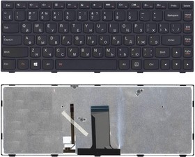 Клавиатура для ноутбука Lenovo Flex 2-14 G40-30 G40-70 черная с черной рамкой с подсветкой