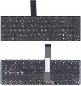 Фото 1/4 Клавиатура для ноутбука Asus K56 черная без рамки, плоский Enter