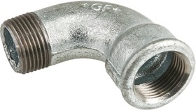 Фото 1/2 770011205, Galvanised Malleable Iron Fitting, 90° Short Elbow, Male BSPT 3/4in to Female BSPP 3/4in