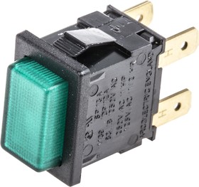 Фото 1/2 H8353ABNAB, 8300 Series Illuminated Push Button Switch, Latching, Panel Mount, DPDT, 250V ac