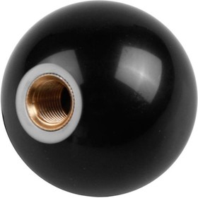 Ручка-шар с внутренней металлической резьбой пластик, D25, М8, чёрный 144194