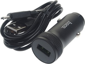 Z49A black, Устройство зарядное в прикуриватель 1USB 12V кабель micro USB HOCO