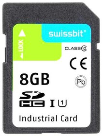 SFSD008GL1AS1TO- E-DF-221-STD, Карта Flash памяти, SLC, SD / SDHC Card, UHS-3, Class 10, Video 30, 8 ГБ, 3.3 В, -25 °C, 85 °C