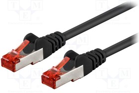 S/FTP6-CCA-002BK, Коммутационный шнур S/FTP 6 многопров CCA ПВХ черный 0,25м 27AWG