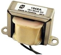 154EA, Power Inductors - Leaded DC reactor, filter choke, open channel mount, inductance 15H, DC current 20 ma.