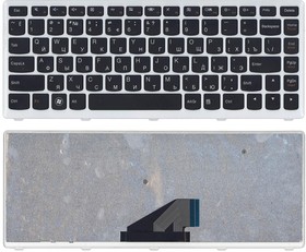 Фото 1/2 Клавиатура для ноутбука Lenovo IdeaPad U310 черная с серой рамкой