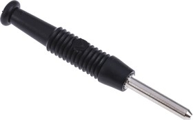 Black Male Banana Plug, 2mm Connector, Solder Termination, 6A, 60V dc, Nickel Plating
