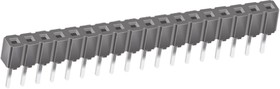Фото 1/3 CES-118-01-T-S, CES Series Straight Through Hole Mount PCB Socket, 18-Contact, 1-Row, 2.54mm Pitch, Through Hole Termination