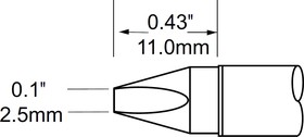 SCV-CH25, Soldering Irons Tip Chisel 2.5mm (0.098in)