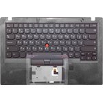 Клавиатура (топ-панель) для ноутбука Lenovo ThinkPad X1 Carbon 5th Gen черная с ...