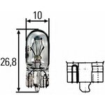 8GA 008 901-241, Лампа HELLA галогеновая W2W W2.1x9.5D 2W