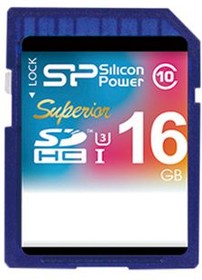 SP016GBSDHCU3V10, Memory Card, SD, 16GB, 90MB/s, 80MB/s, Blue