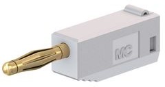 22.2616-29, Banana Plug, White, Gold-Plated, 60V, 10A