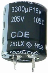 381LX122M200K052, Aluminum Electrolytic Capacitors - Snap In 200V 1200uF 30X50