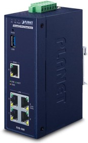 Фото 1/3 IVR-100, Промышленный VPN шлюз Planet, 5 портов 10/100/1000 Мб/с